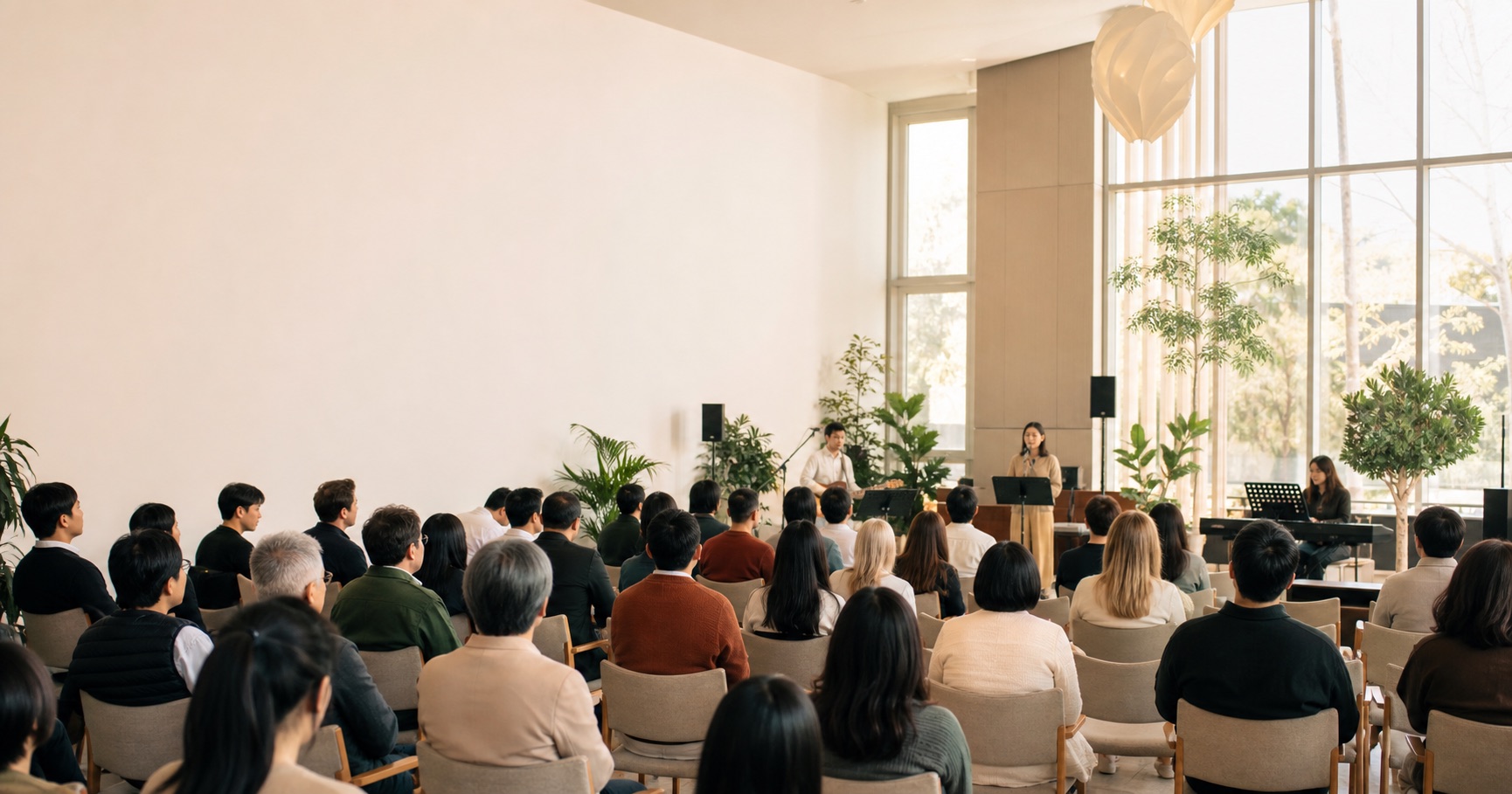 새가족과 함께 예배드리는 LIGHT CHURCH 공동체